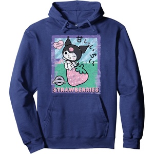 image:imageKuromi Strawberry Picking Strawberries Farm Pullover HoodieNavy Blue