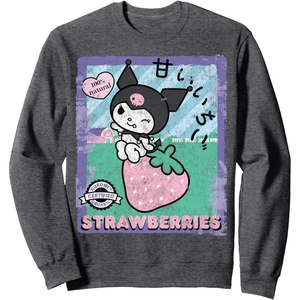 image:imageKuromi Strawberry Picking Strawberries Farm SweatshirtDark Heather Grey