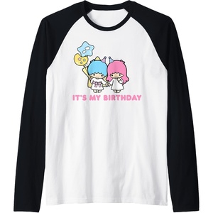 image:imageLittle Twin Stars Its My Birthday Raglan Baseball TeeBlackWhite