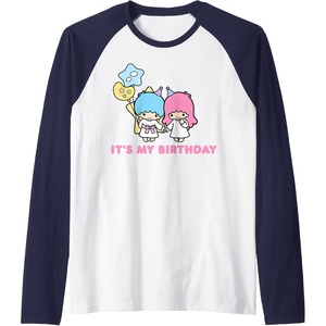 image:imageLittle Twin Stars Its My Birthday Raglan Baseball TeeNavy BlueWhite
