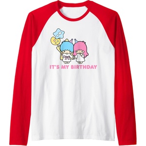 image:imageLittle Twin Stars Its My Birthday Raglan Baseball TeeRedWhite