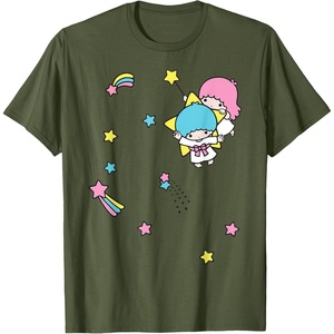 image:imageLittle Twin Stars Rainbow Stars Tee TShirtOlive Green