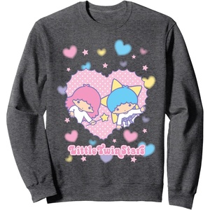 image:imageLittle Twin Stars Retro Logo Hearts Sweatshirt SweatshirtDark Heather Grey