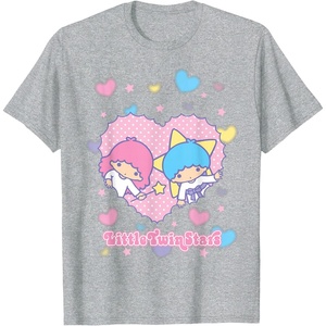 image:imageLittle Twin Stars Retro Logo Valentine Tee TShirtHeather Grey