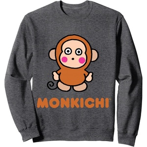 image:imageMonkichi Character Front and Back SweatshirtDark Heather Grey
