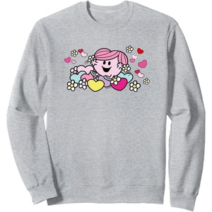 image:imageMr Men Little Miss Hug Love Hearts and Flowers Valentines SweatshirtHeather Grey