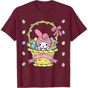 image:imageMy Melody Logo Happy Easter Tee Shirt TShirtBurgundy