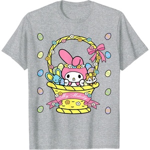 image:imageMy Melody Logo Happy Easter Tee Shirt TShirtHeather Grey
