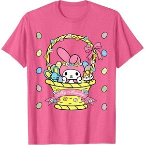 image:imageMy Melody Logo Happy Easter Tee Shirt TShirtPink Heather