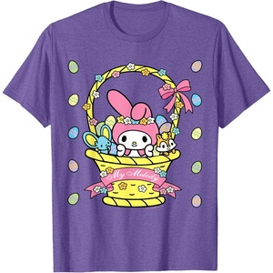 image:imageMy Melody Logo Happy Easter Tee Shirt TShirtPurple Heather
