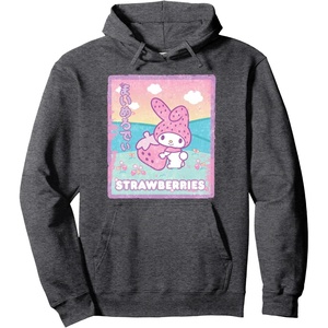 image:imageMy Melody Strawberry Milk Pullover HoodieDark Heather Grey