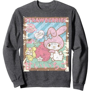 image:imageMy Melody Strawberry Picking Strawberries Farm SweatshirtDark Heather Grey