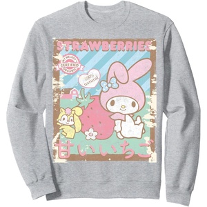 image:imageMy Melody Strawberry Picking Strawberries Farm SweatshirtHeather Grey