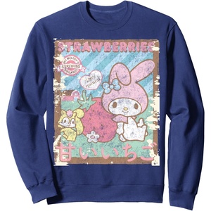 image:imageMy Melody Strawberry Picking Strawberries Farm SweatshirtNavy Blue