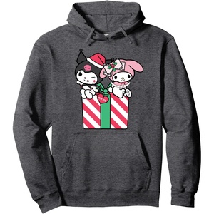 image:imageMy Melody and Kuromi Christmas Gift Hoodie Pullover HoodieDark Heather Grey