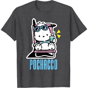 image:imagePochacco Summer Drink TShirtDark Heather Grey