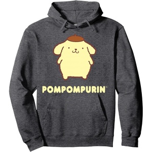 image:imagePompompurin Character Front and Back Pullover Hoodie SmallDark Heather Grey