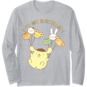 image:imagePompompurin Its My Birthday Long Sleeve TShirtHeather Grey