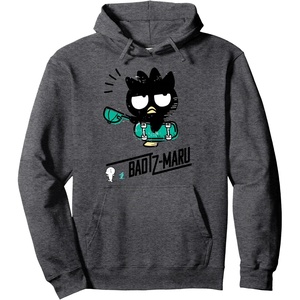 image:imageSANRIO Badtzmaru Skateboard Pullover Hoodie  Mens Adult Grey Small Classic Fit Long Sleeve Cartoon Graphic Streetwear Casual HoodieDark Heather Grey