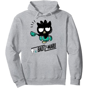 image:imageSANRIO Badtzmaru Skateboard Pullover Hoodie  Mens Adult Grey Small Classic Fit Long Sleeve Cartoon Graphic Streetwear Casual HoodieHeather Grey