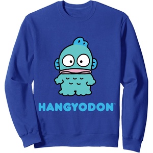 image:imageSANRIO Hangyodon Character Front and Back Sweatshirt  Mens Adult Unisex Black Classic Sweatshirt  Santa  Solid  Daily Wear  Cotton  Long Sleeve  Machine WashRoyal Blue