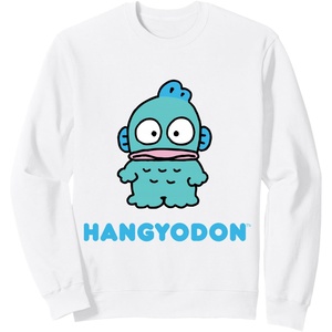 image:imageSANRIO Hangyodon Character Front and Back Sweatshirt  Mens Adult Unisex Black Classic Sweatshirt  Santa  Solid  Daily Wear  Cotton  Long Sleeve  Machine WashWhite