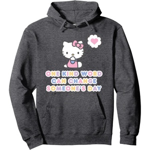 image:imageSANRIO Hello Kitty One Kind Word Can Change Someones Day Pullover HoodieDark Heather Grey