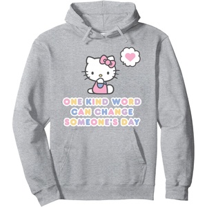image:imageSANRIO Hello Kitty One Kind Word Can Change Someones Day Pullover HoodieHeather Grey