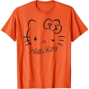 image:imageSANRIO Hello Kitty Winking Tee TShirt Womens Casual Classic Cartoon Letter Print TShirt Grey SmallOrange