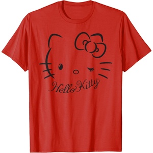 image:imageSANRIO Hello Kitty Winking Tee TShirt Womens Casual Classic Cartoon Letter Print TShirt Grey SmallRed