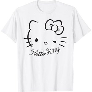image:imageSANRIO Hello Kitty Winking Tee TShirt Womens Casual Classic Cartoon Letter Print TShirt Grey SmallWhite
