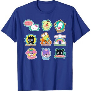 image:imageSANRIO Hello Kitty and Friends Supercute Stickers Unisex Adult Child TShirt Black Small Classic Fit Crew Neck Short Sleeve Cotton 60 Polyester 40Royal Blue