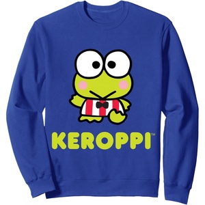 image:imageSANRIO Keroppi Character Front and Back Sweatshirt BlackRoyal Blue