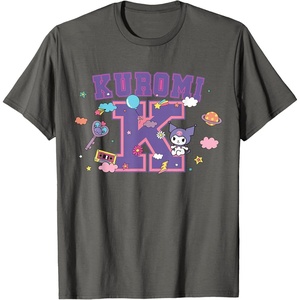 image:imageSANRIO Kuromi Varsity Letter K TShirtAsphalt Grey