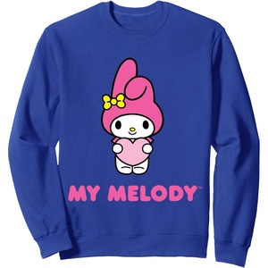 image:imageSANRIO My Melody Character Front and Back Sweatshirt  Unisex Adult Black SmallRoyal Blue