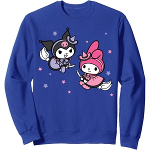image:imageSANRIO My Melody Kuromi Little Witches Halloween Black Cotton Classic Fit Crew Neck Long Sleeve Sweatshirt with Kangaroo Pocket  Adult Unisex Size SmallRoyal Blue