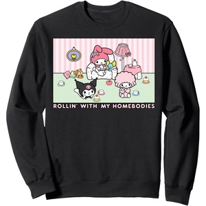 image:imageSANRIO My Melody and Kuromi Rollin with my Homebodies Black Unisex Adult SweatshirtBlack