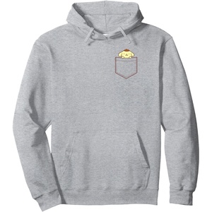 image:imageSANRIO Pompompurin Adult Mens Grey Solid Classic Chest Pocket HoodieHeather Grey