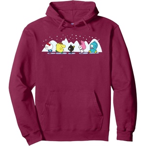 image:imageSanrio Characters Holiday Ice Skating Hoodie Pullover HoodieBurgundy