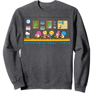 image:imageSanrio Hello Kitty and Friends Daydreaming about Lunch Class SweatshirtDark Heather Grey