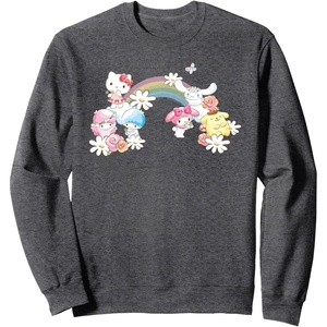 image:imageSanrio Spring Hello Kitty Little Twin Stars My Melody Purin SweatshirtDark Heather Grey