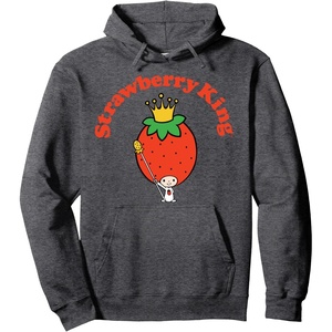 image:imageSanrio Strawberry King Hoodie Pullover HoodieDark Heather Grey