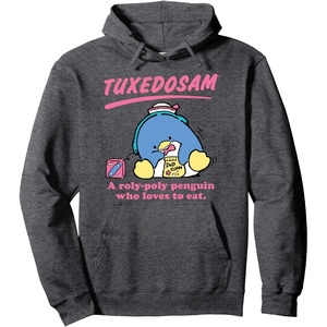 image:imageSanrio Tuxedosam Headphones Hoodie Pullover HoodieDark Heather Grey