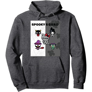 image:imageSpooky Squad ft Sanrio Characters Halloween Hello Kitty Pullover HoodieDark Heather Grey