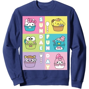 image:imageSundae Fun Day ft Sanrio Characters Ice Cream Dessert SweatshirtNavy Blue