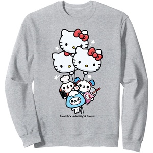 image:imageToca Life x Hello Kitty amp Friends BALLOONS SweatshirtHeather Grey