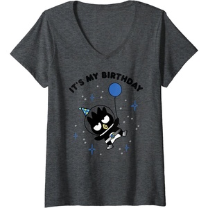 image:imageWomens BadtzMaru Its My Birthday VNeck TShirtDark Heather Grey