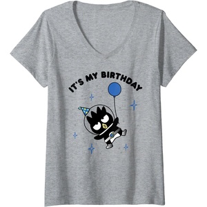 image:imageWomens BadtzMaru Its My Birthday VNeck TShirtHeather Grey