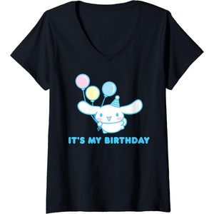image:imageWomens Cinnamoroll Its My Birthday VNeck TShirtBlack