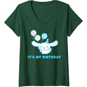 image:imageWomens Cinnamoroll Its My Birthday VNeck TShirtDark Green